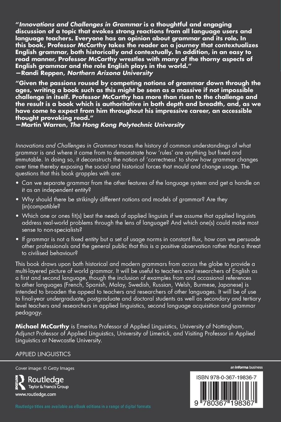 Rückseitencover Innovations and Challenges in Grammar
