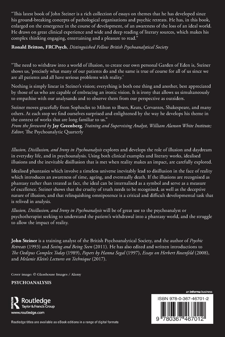 Rückseitencover Illusion, Disillusion, and Irony in Psychoanalysis