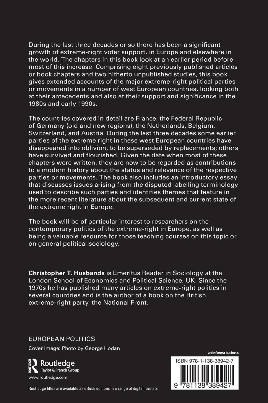 Rückseitencover Reflections on the Extreme Right in Western Europe, 1990-2008