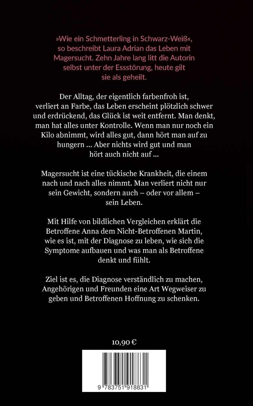 Rückseitencover Wie ein Schmetterling in Schwarz-Weiß