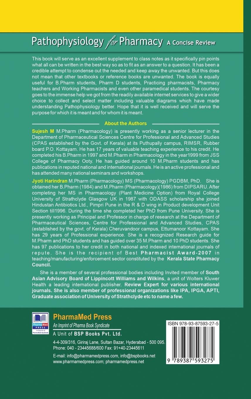 Rückseitencover Pathophysiology for Pharmacy