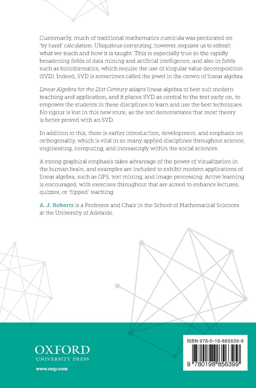 Rückseitencover LINEAR ALGEBRA FOR THE 21ST CENTURY C