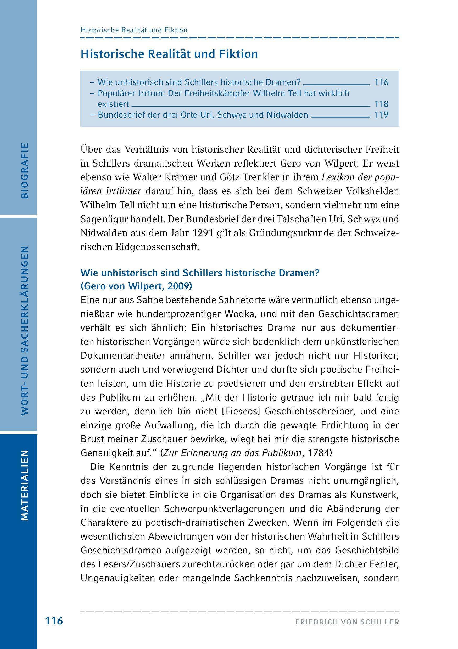 Beispielinhalt (Bild) Wilhelm Tell. Hamburger Leseheft plus Königs Materialien