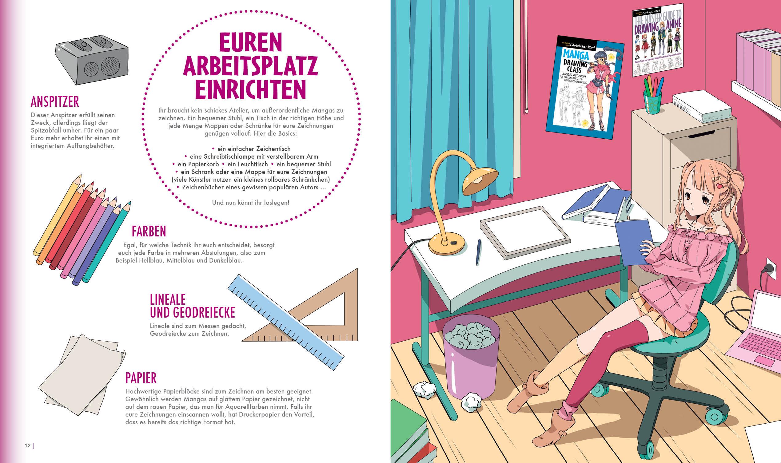 Beispielinhalt (Bild) Dein ultimativer Manga-Anime-Zeichenkurs - Fashion - Starke Charaktere in stylischen Outfits