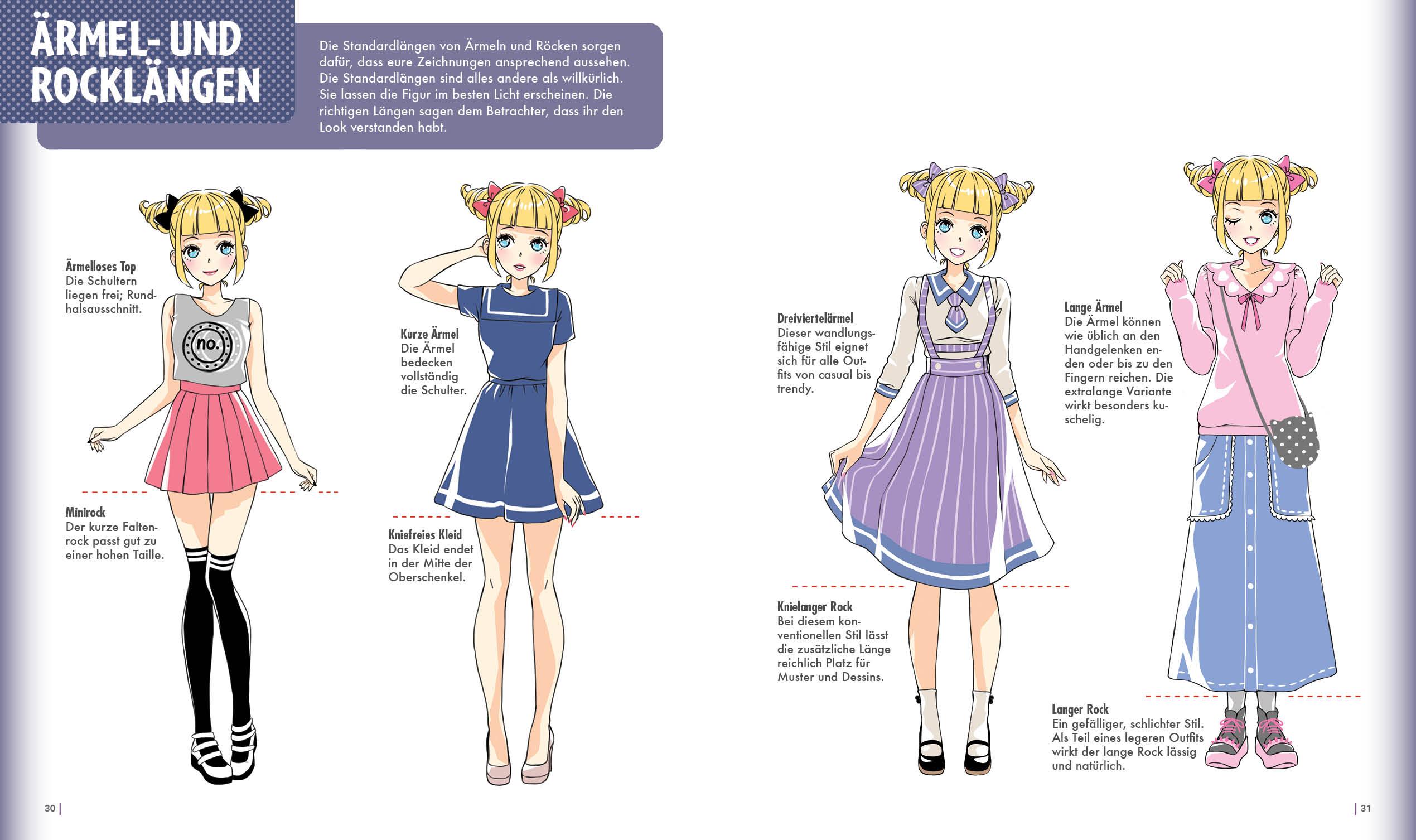 Beispielinhalt (Bild) Dein ultimativer Manga-Anime-Zeichenkurs - Fashion - Starke Charaktere in stylischen Outfits