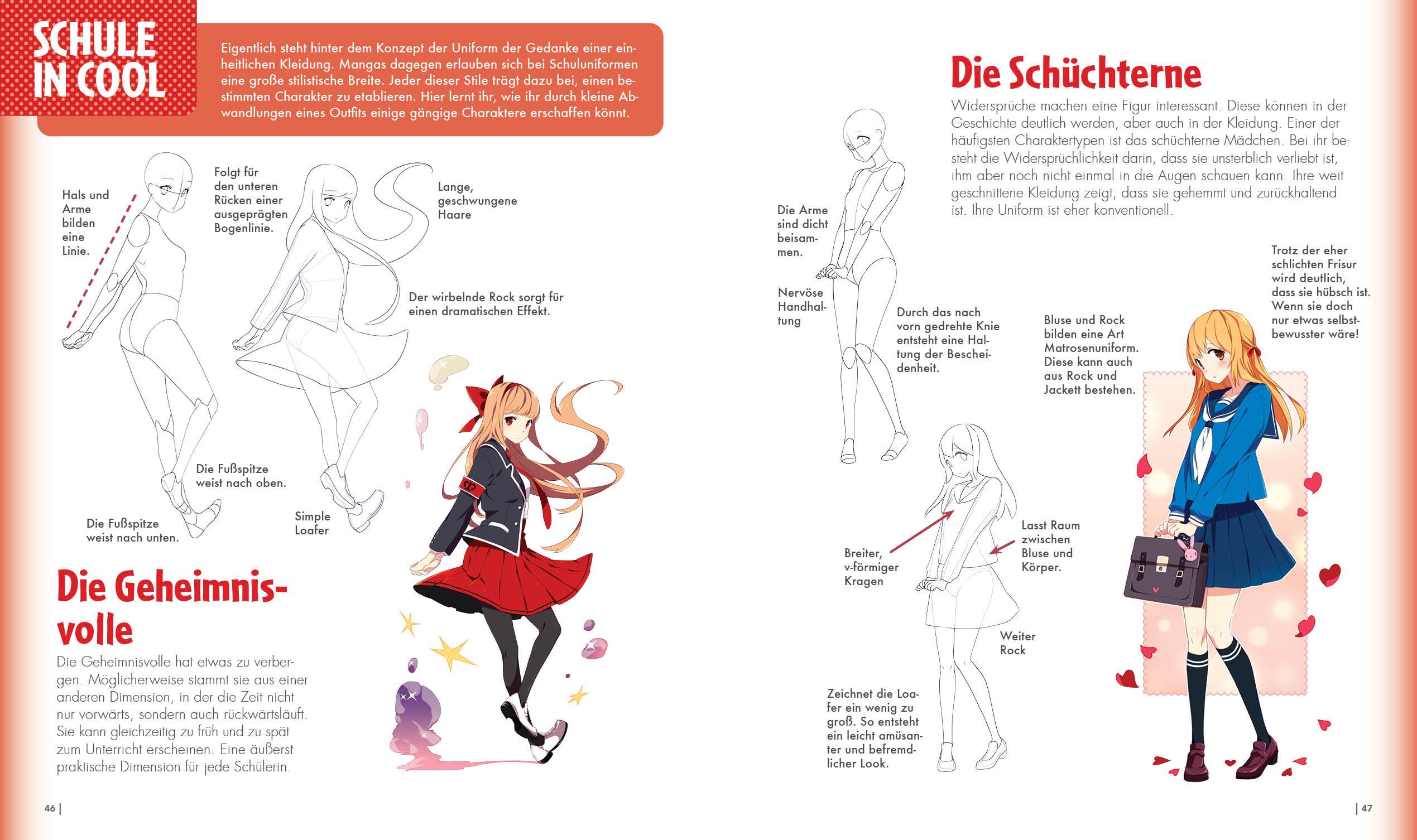 Beispielinhalt (Bild) Dein ultimativer Manga-Anime-Zeichenkurs - Fashion - Starke Charaktere in stylischen Outfits