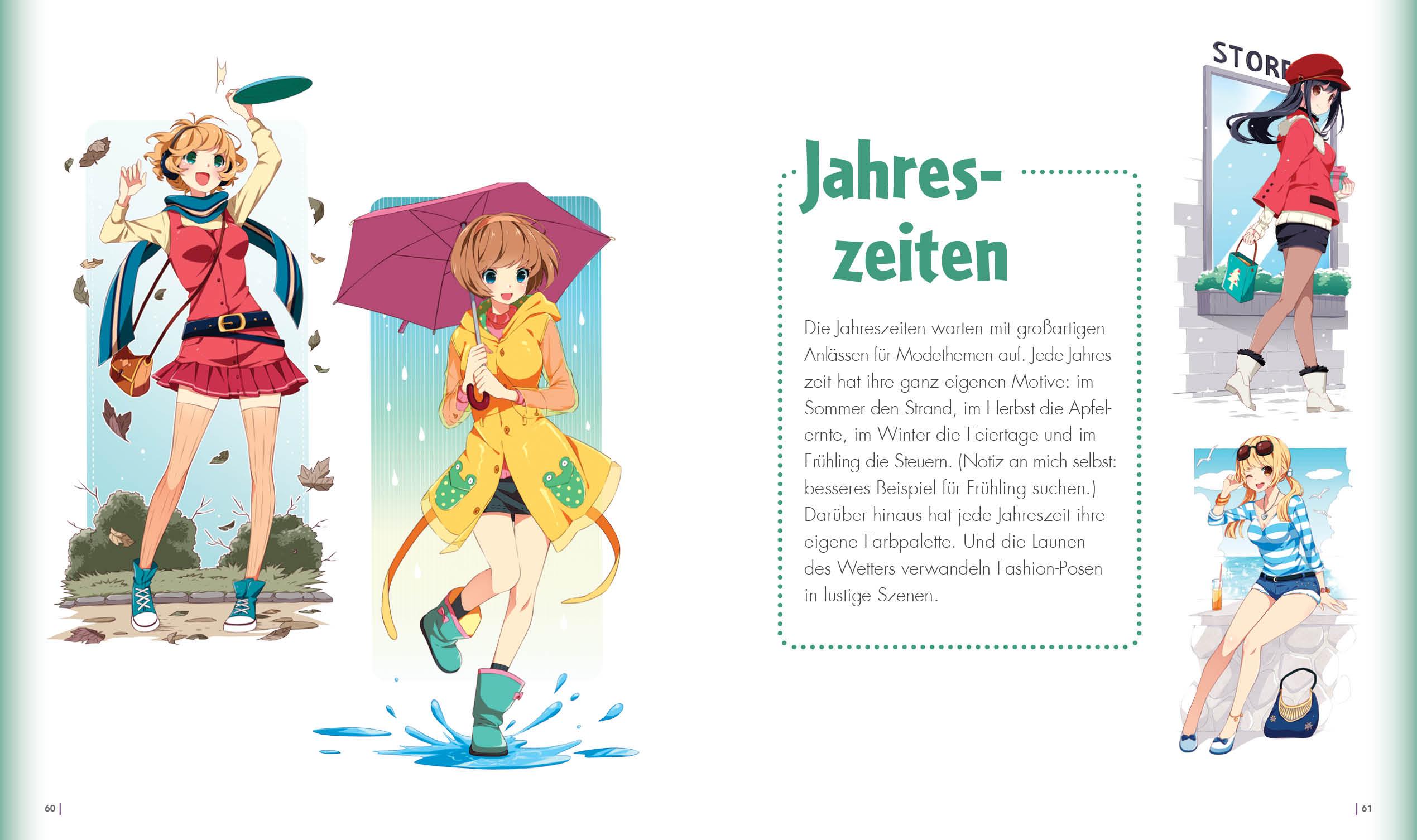 Beispielinhalt (Bild) Dein ultimativer Manga-Anime-Zeichenkurs - Fashion - Starke Charaktere in stylischen Outfits