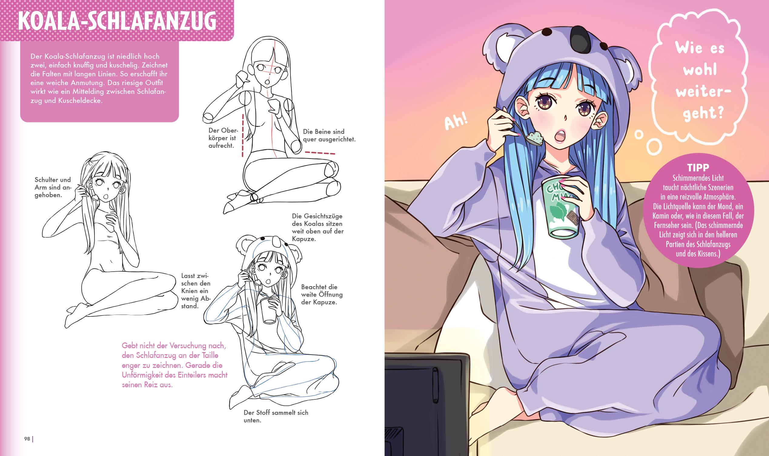 Beispielinhalt (Bild) Dein ultimativer Manga-Anime-Zeichenkurs - Fashion - Starke Charaktere in stylischen Outfits