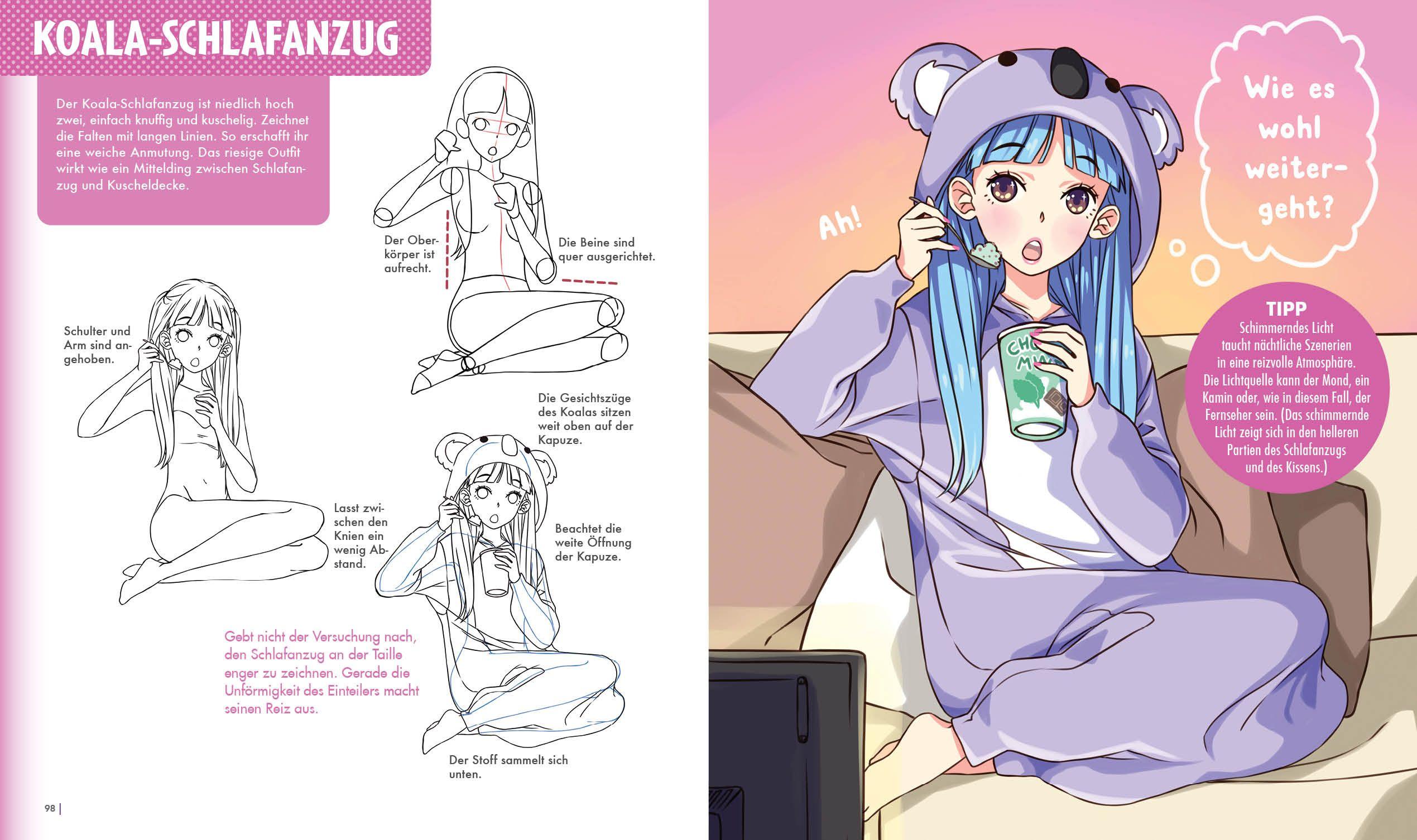 Beispielinhalt (Bild) Dein ultimativer Manga-Anime-Zeichenkurs - Fashion - Starke Charaktere in stylischen Outfits