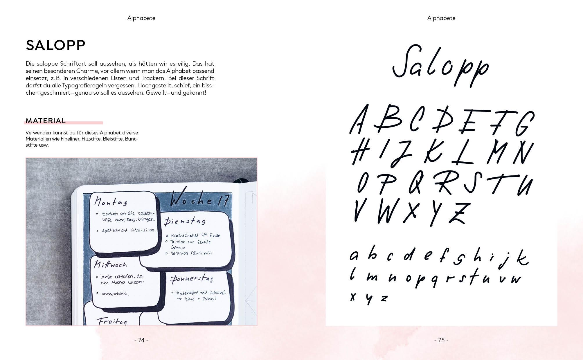 Beispielinhalt (Bild) Handletter your Journal