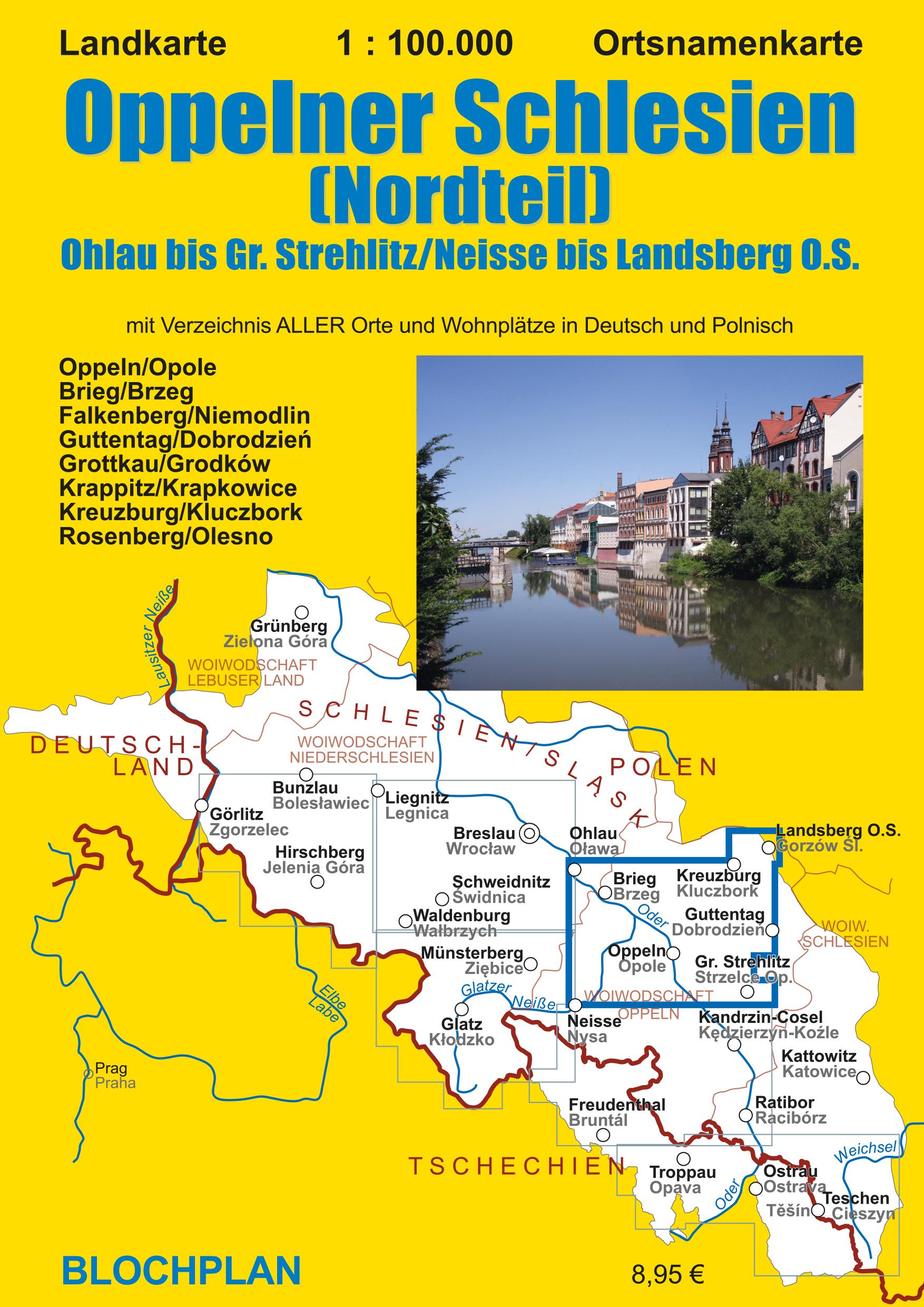 Vorderes Coverbild Landkarte Oppelner Schlesien (Nordteil) 1:100 000