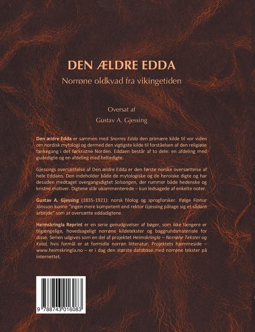 Rückseitencover Den ældre Edda