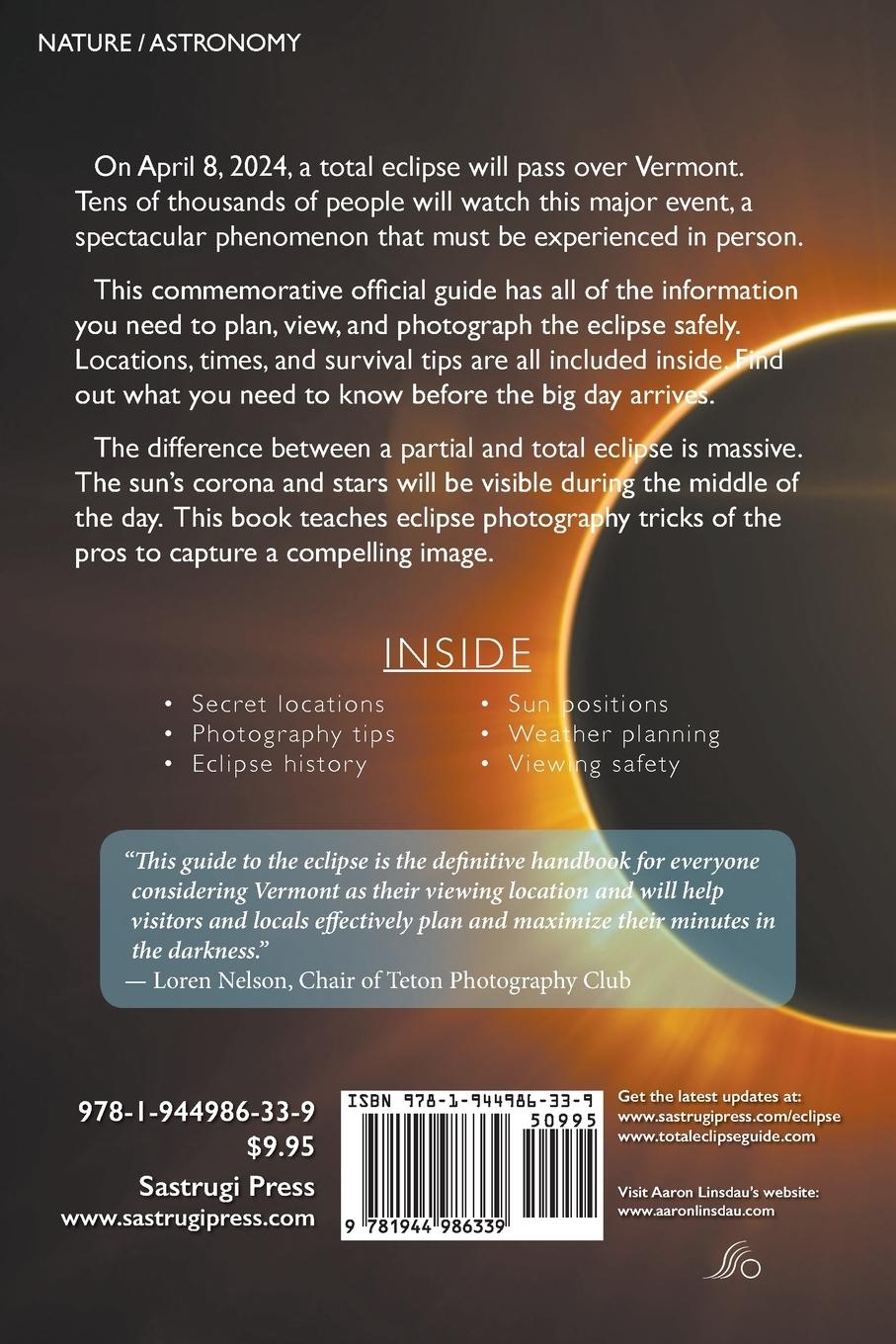 Rückseitencover Vermont Total Eclipse Guide