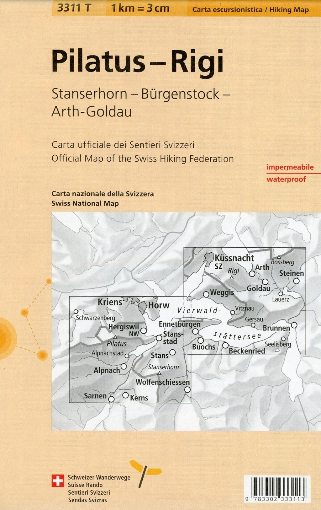 Beispielinhalt (Bild) Swisstopo 1 : 33 333 Pilatus - Rigi