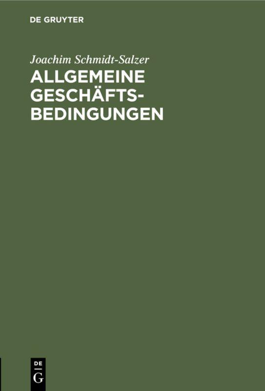 Vorderes Coverbild Allgemeine Geschäftsbedingungen
