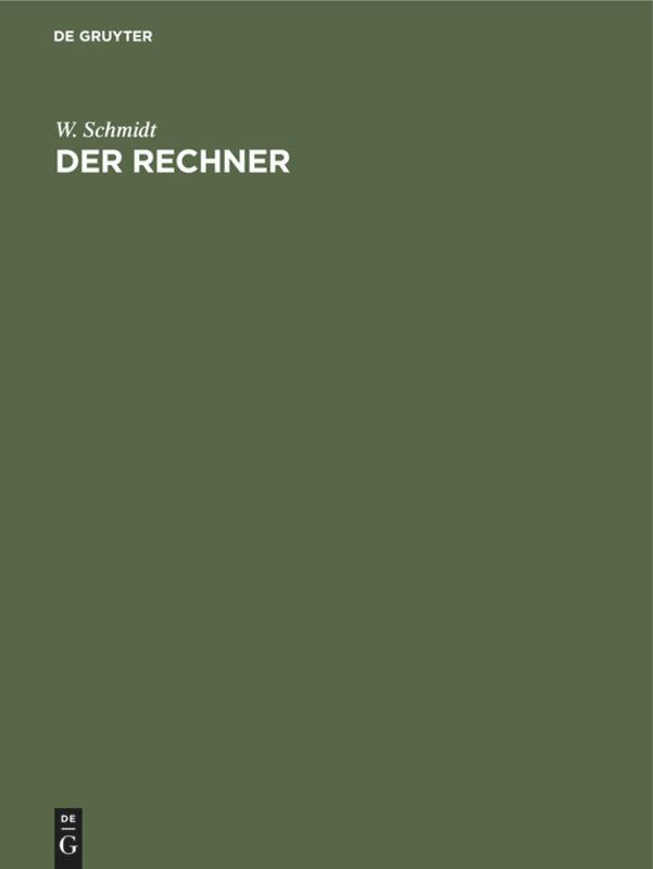 Vorderes Coverbild Der Rechner