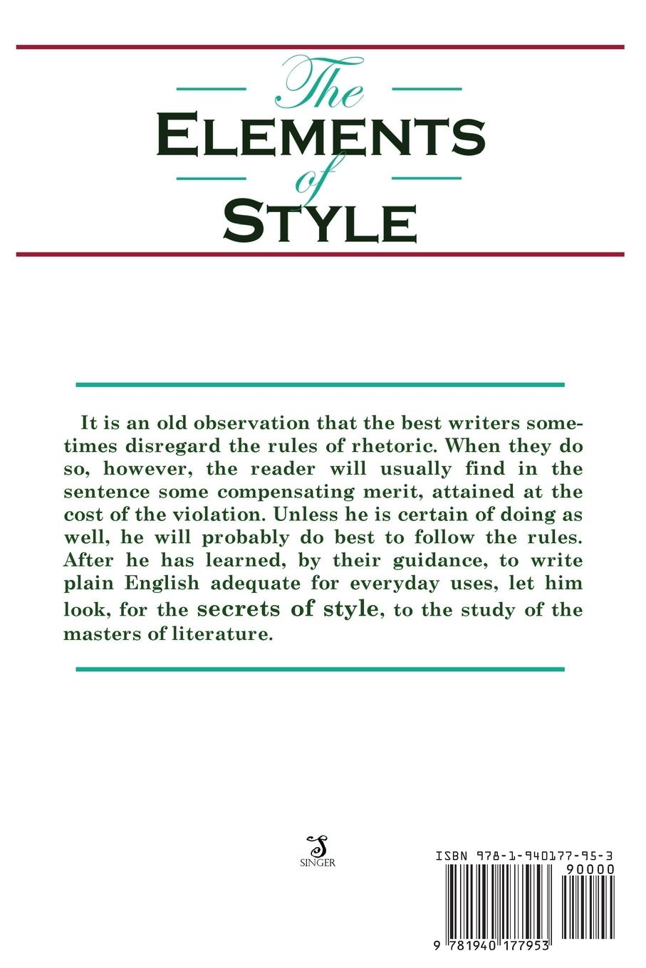 Rückseitencover The Elements of Style