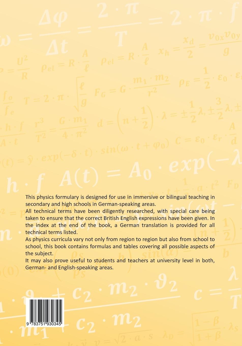Rückseitencover The Physics Formulary