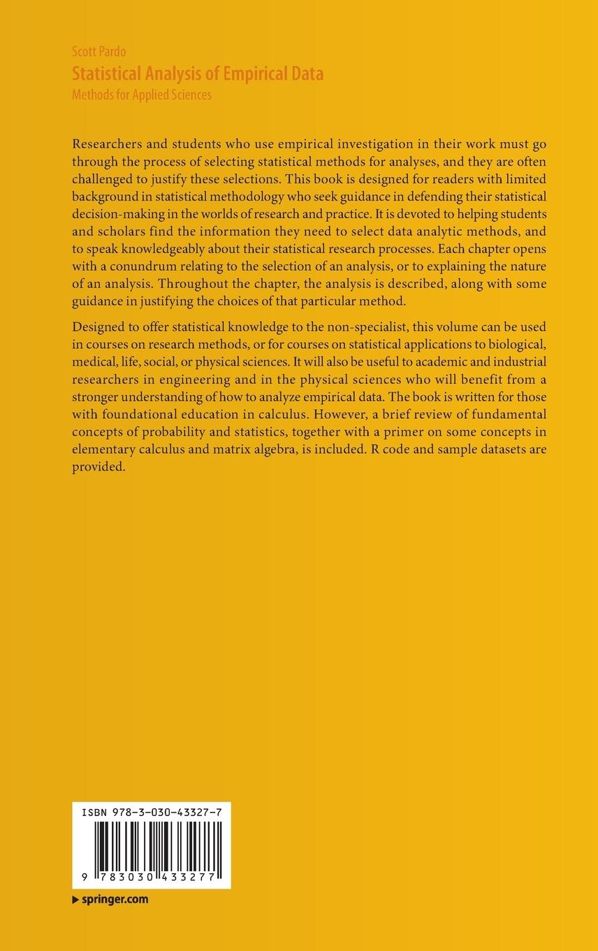 Rückseitencover Statistical Analysis of Empirical Data