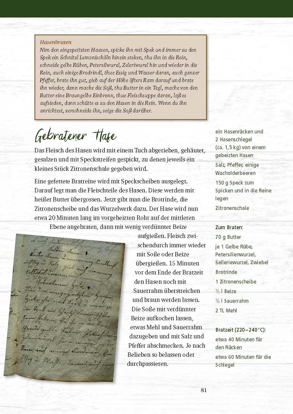 Beispielinhalt (Bild) Rehragout und Schnepfendreck