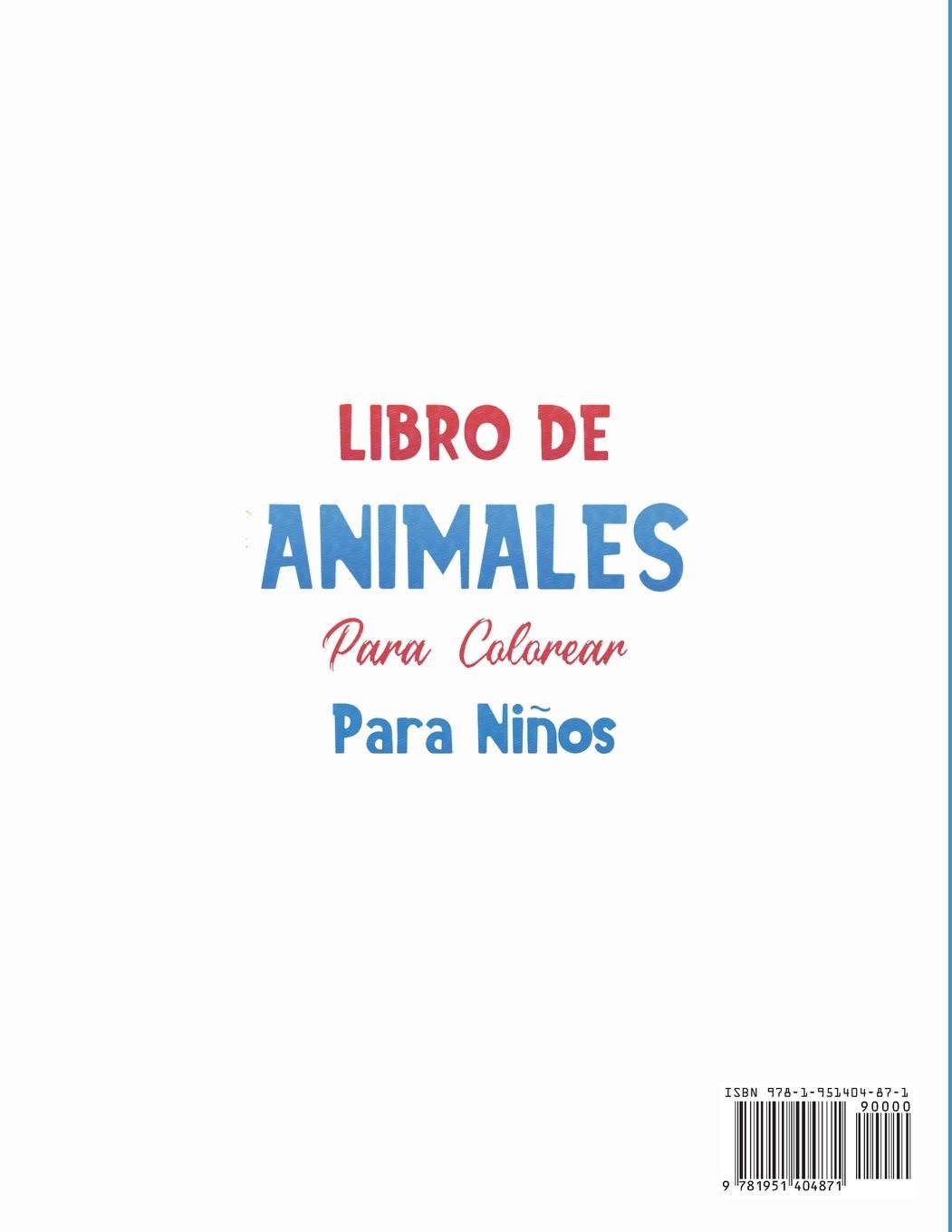 Rückseitencover Libro de animales para colorear para niños