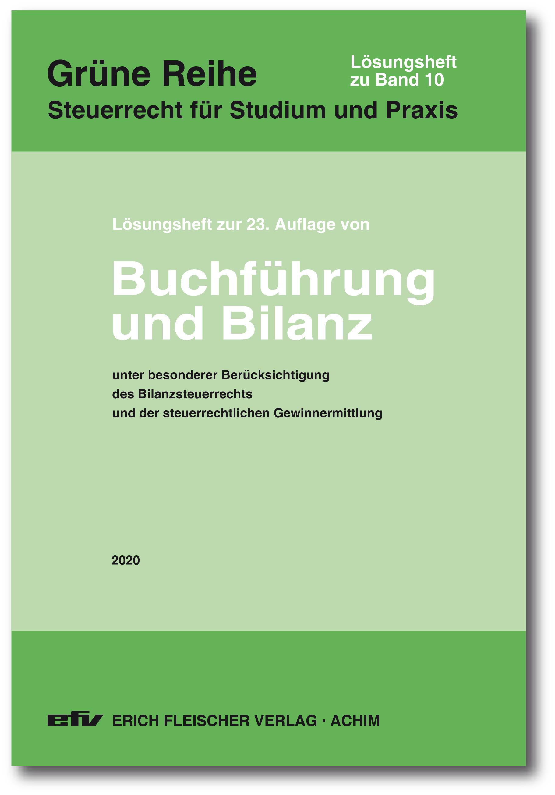 Vorderes Coverbild Buchführung und Bilanz. Lösungsheft zur 23. Auflage 2020