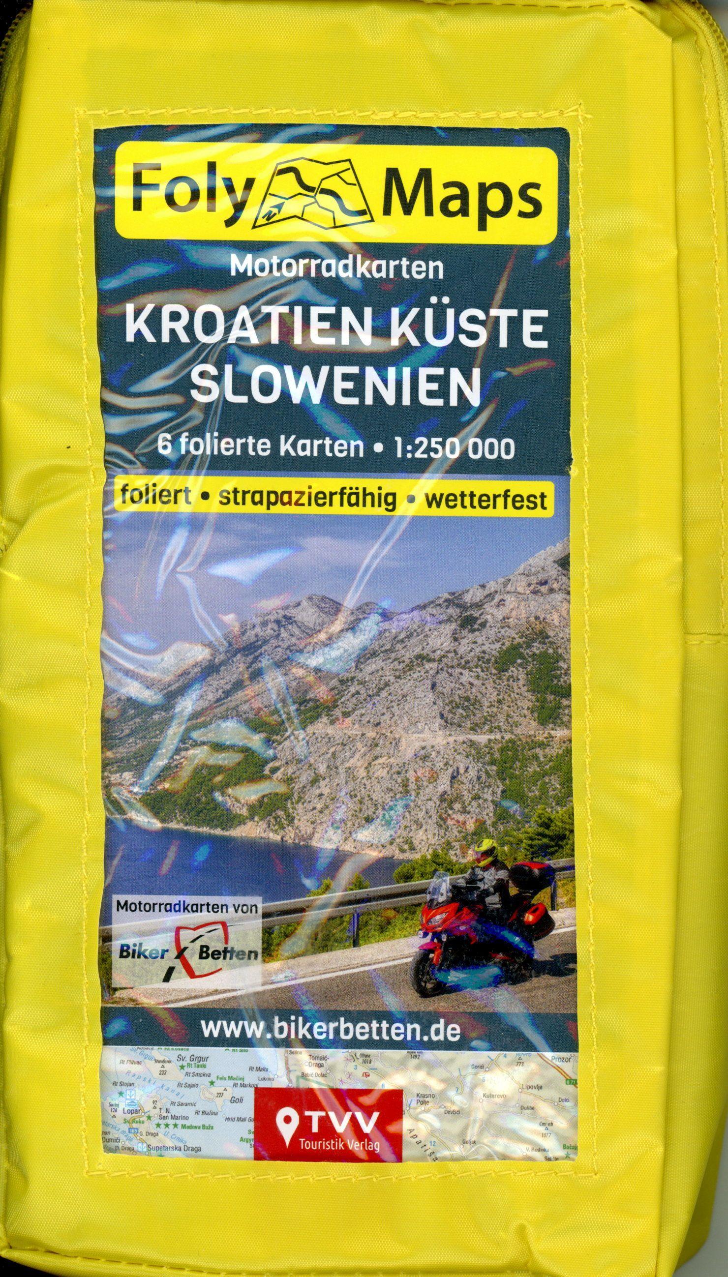 Vorderes Coverbild FolyMaps Motorradkarten Kroatien Slowenien