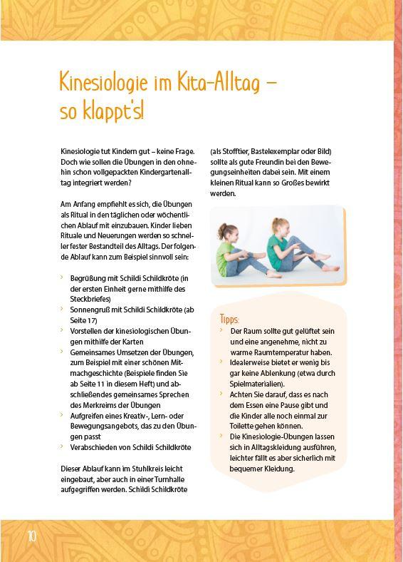 Beispielinhalt (Bild) Schildi Schildkröte macht Kinesiologie