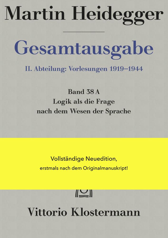 Vorderes Coverbild Logik als die Frage nach dem Wesen der Sprache