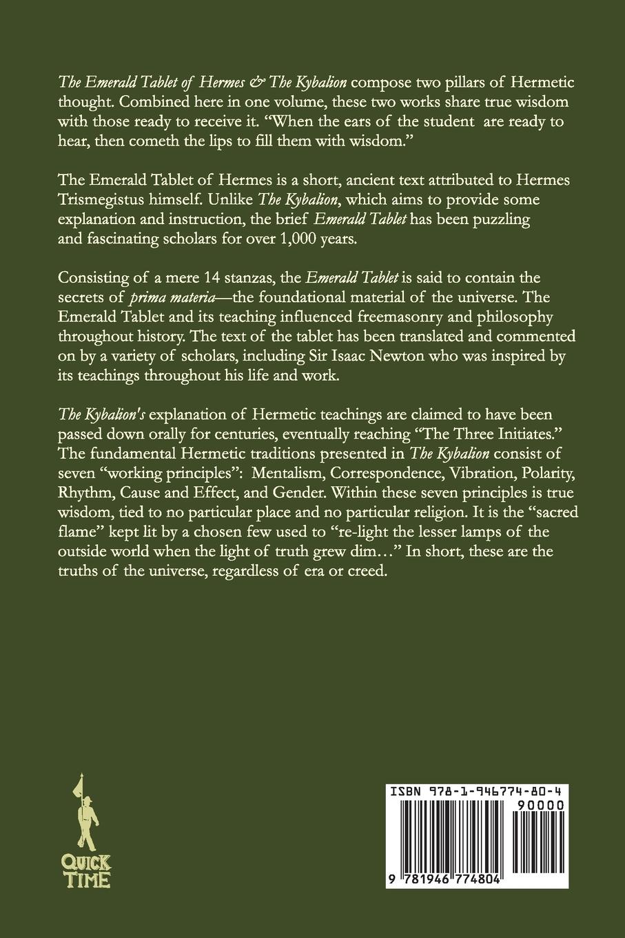 Rückseitencover The Emerald Tablet of Hermes & The Kybalion