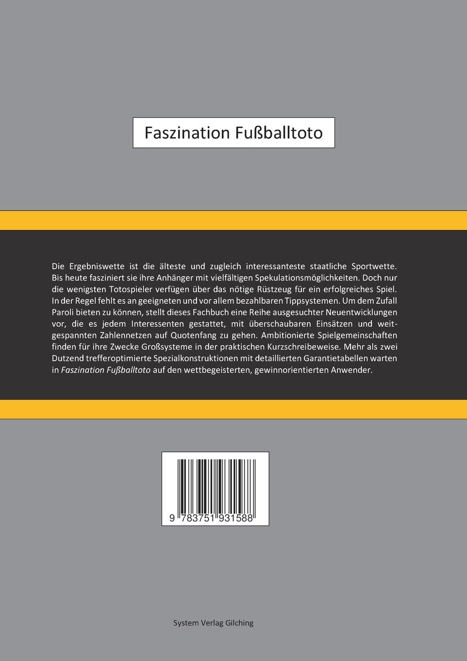 Rückseitencover Faszination Fußballtoto