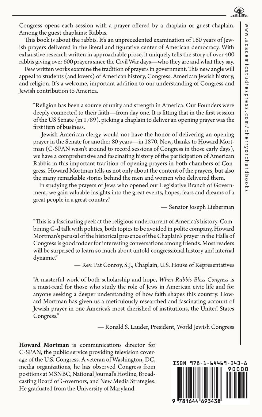 Rückseitencover When Rabbis Bless Congress