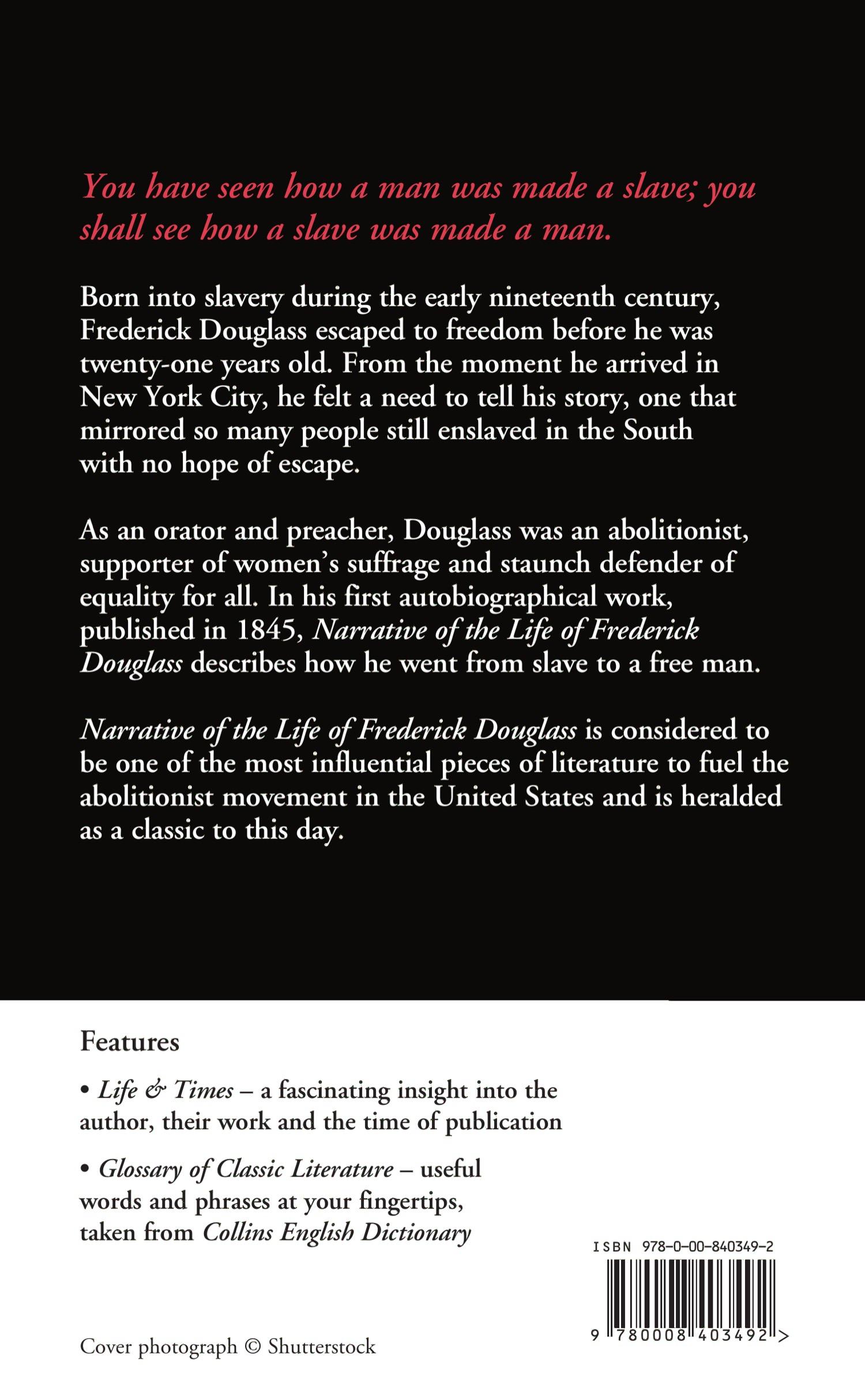 Rückseitencover Narrative of the Life of Frederick Douglass