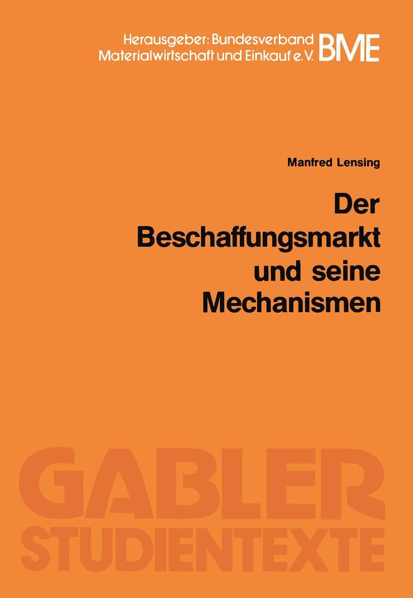 Vorderes Coverbild Der Beschaffungsmarkt und seine Mechanismen