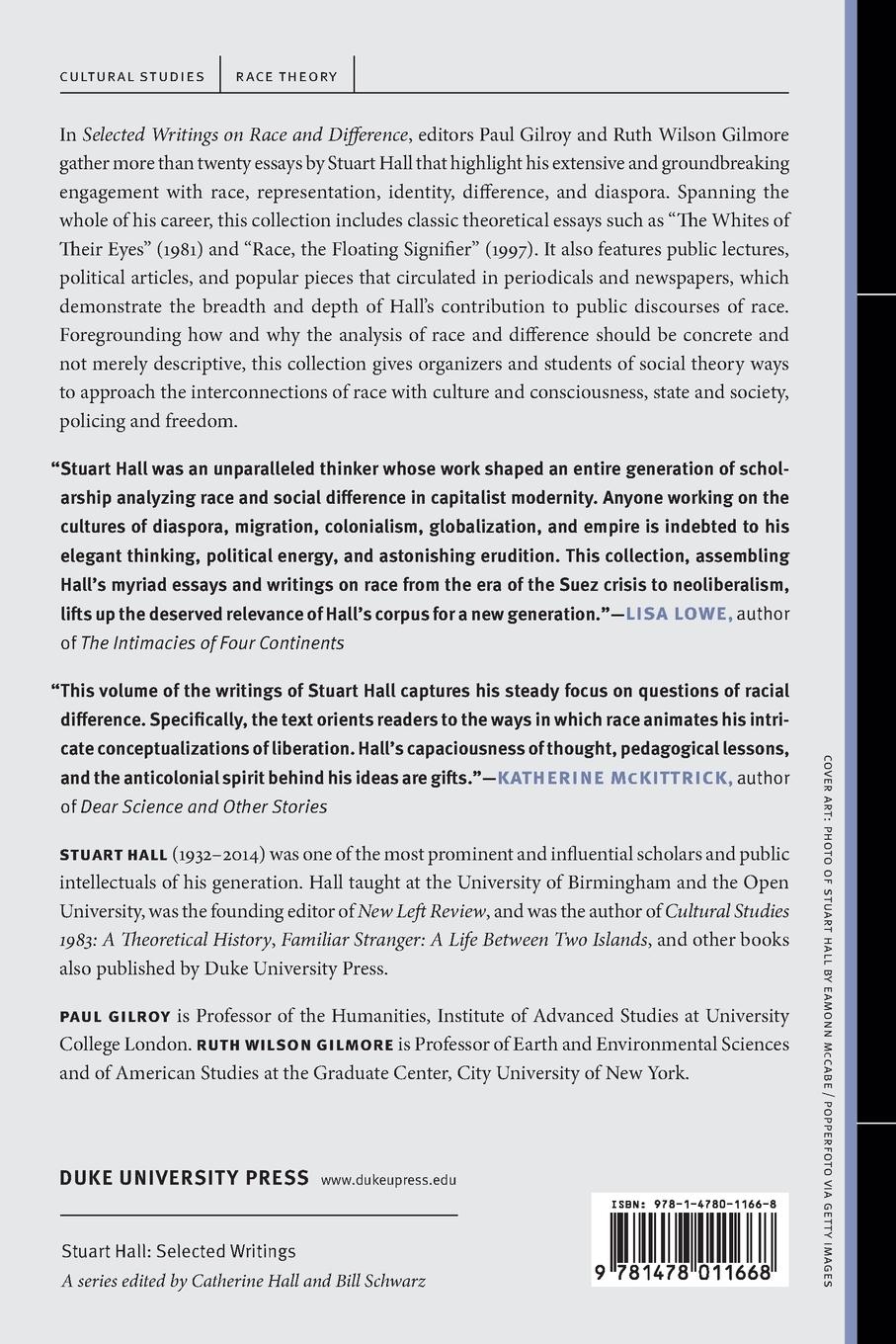 Rückseitencover Selected Writings on Race and Difference