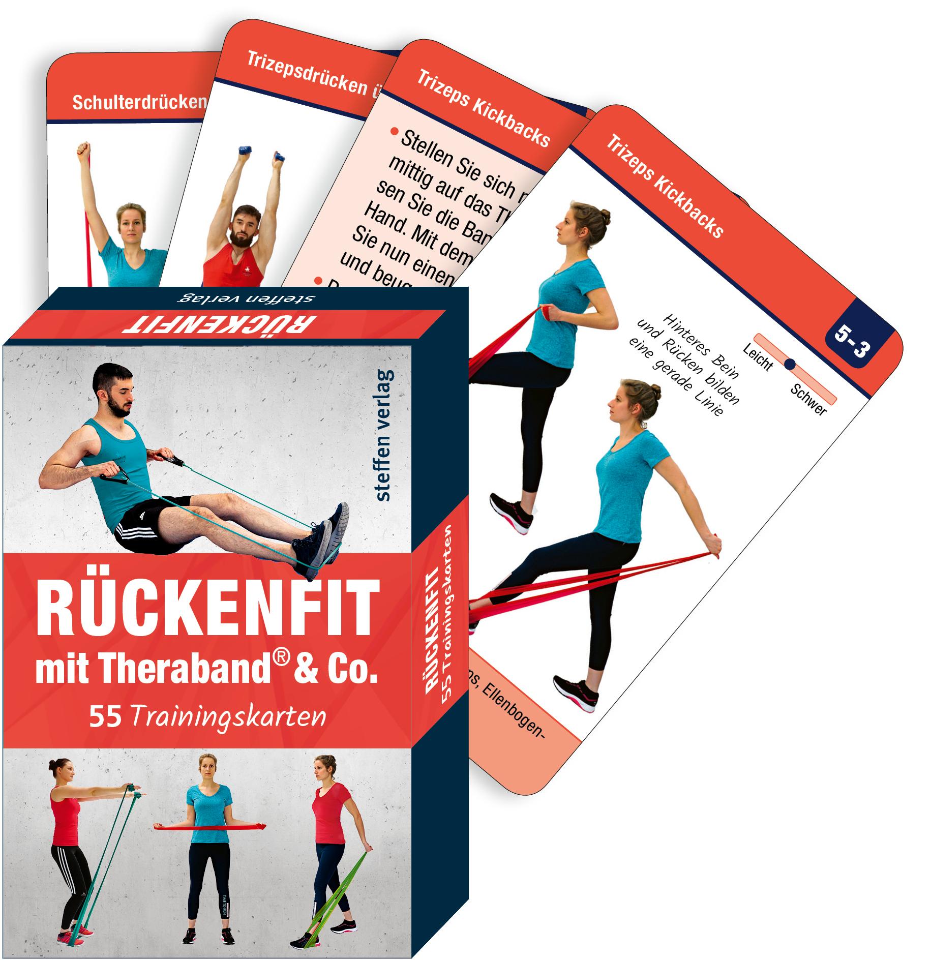 Vorderes Coverbild Trainingskarten: Rückenfit mit TheraBand® & Co.