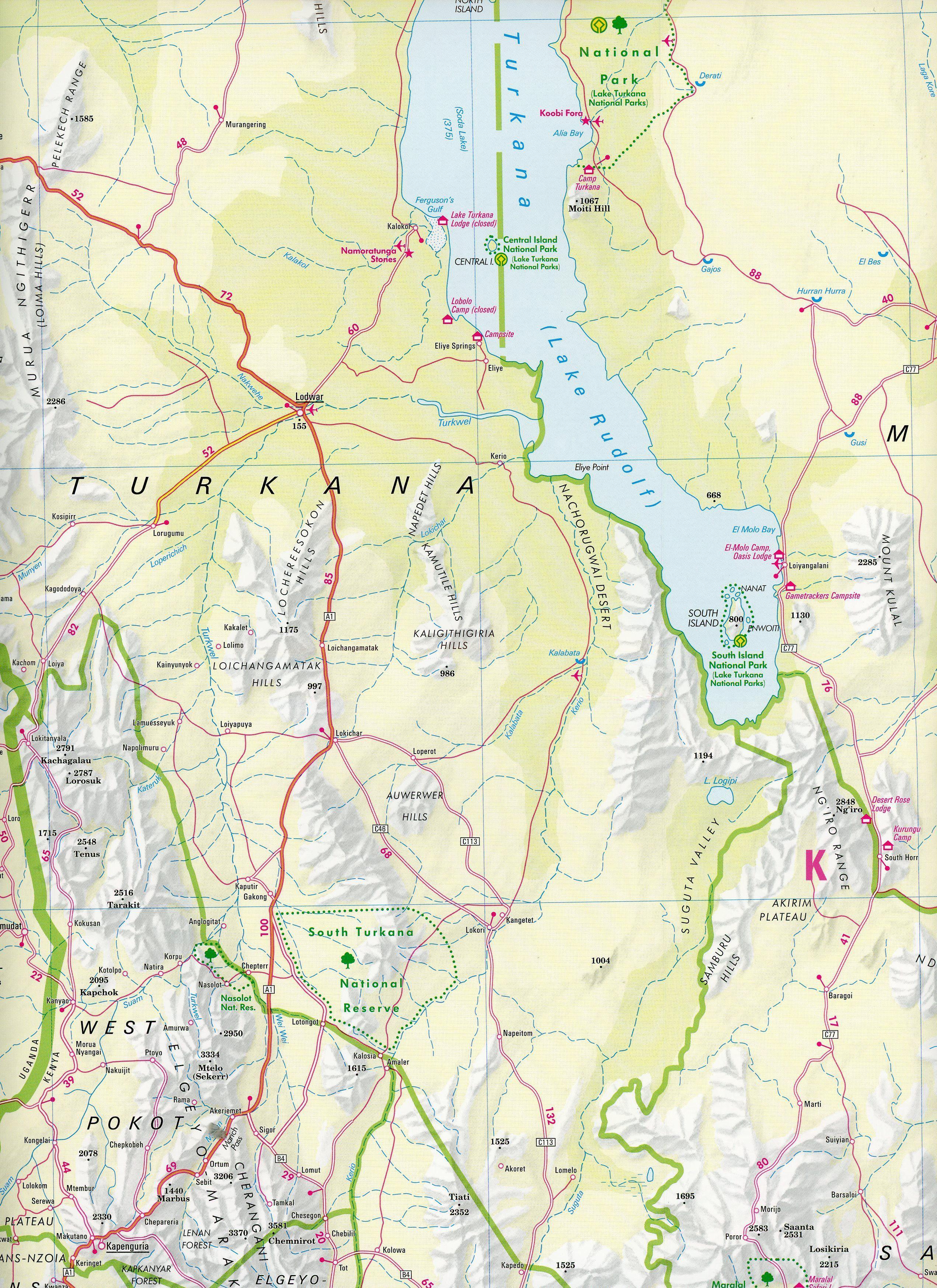 Beispielinhalt (Bild) Nelles Map Landkarte Kenya - Serengeti (Tanzania), Kenia - Serengeti (Tansania), Kenya - Serengeti (Tanzanie), Kenia - Serengueti (Tanzania) 1:1.100.000