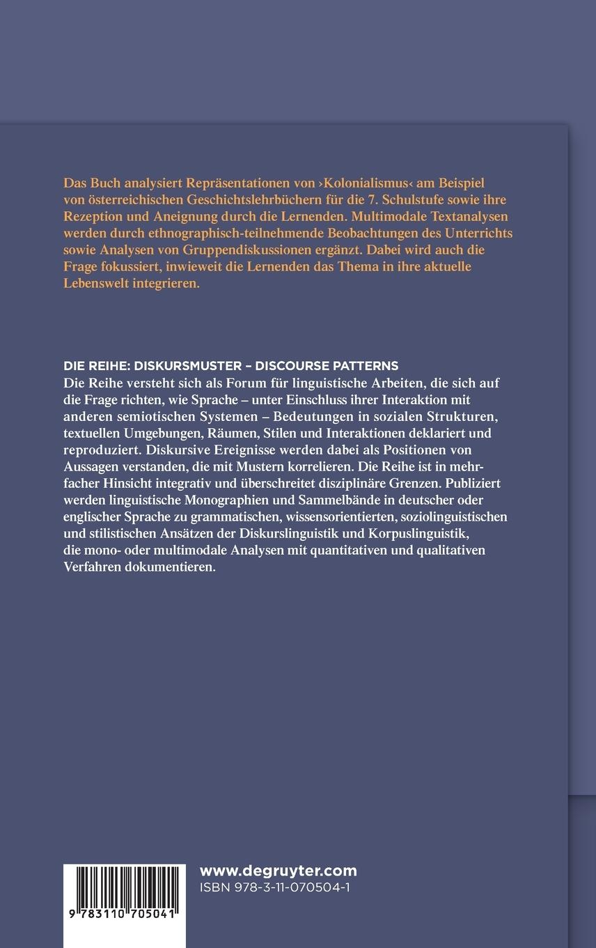 Rückseitencover 'Kolonialismus' im Geschichtsunterricht