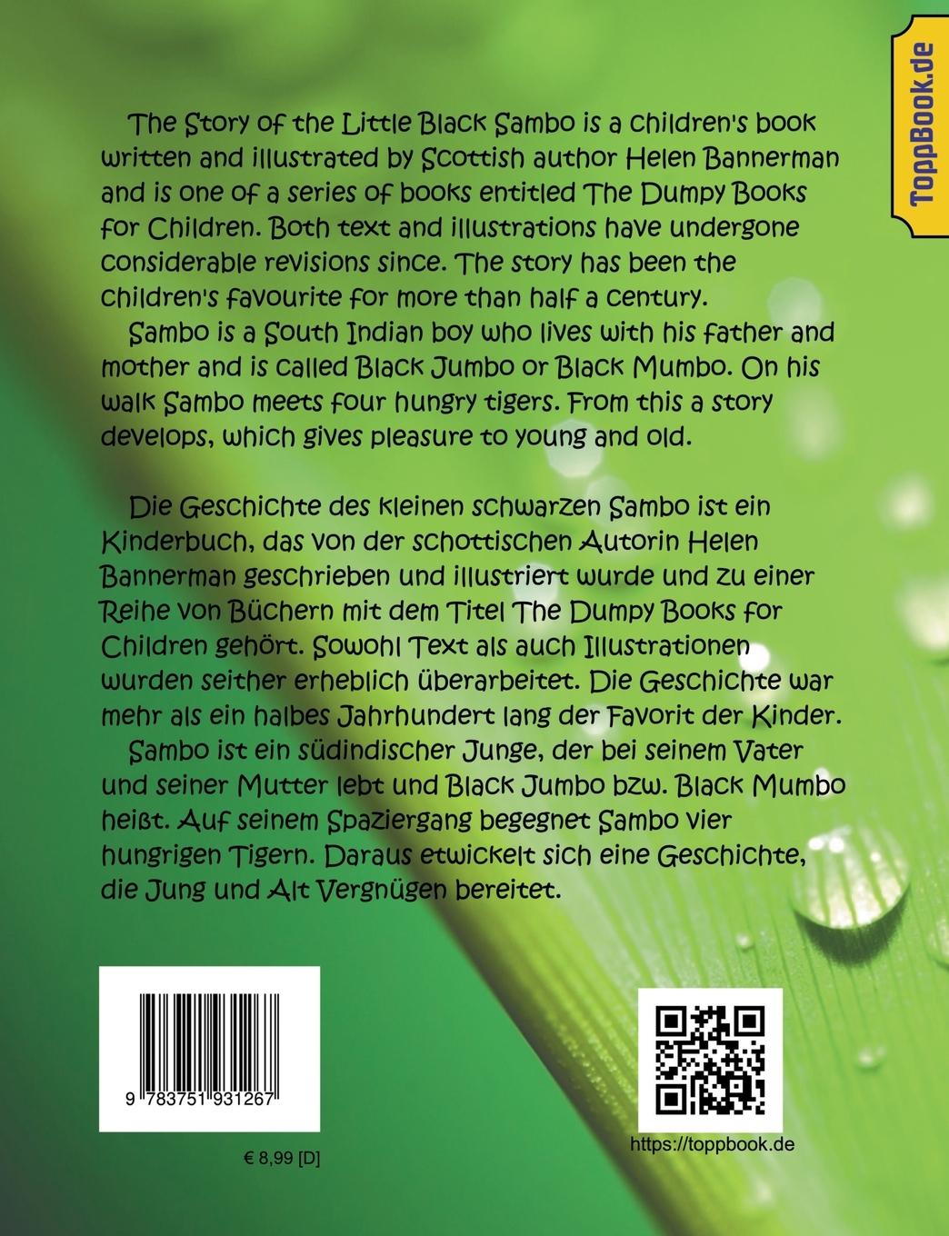 Rückseitencover Kleiner Schwarzer Sambo - Little Black Sambo