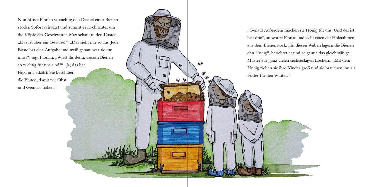 Beispielinhalt (Bild) Lotte und Max besuchen die Bienen
