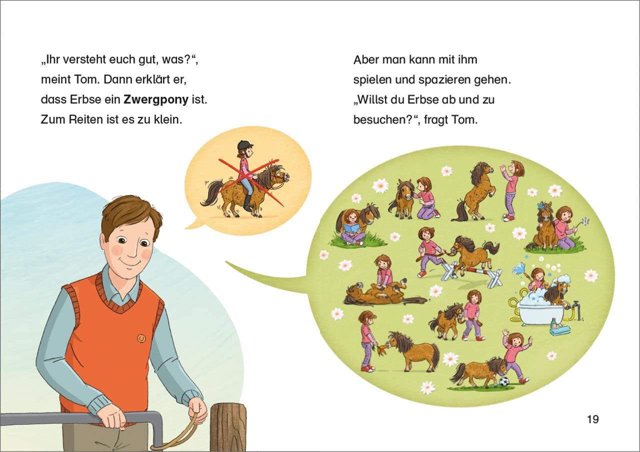 Beispielinhalt (Bild) Leselöwen 1. Klasse - Ein Pony namens Erbse