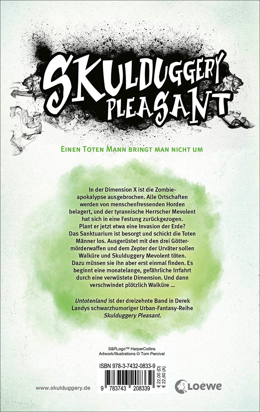 Rückseitencover Skulduggery Pleasant (Band 13) - Untotenland