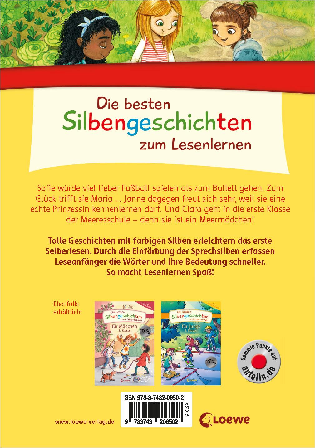 Rückseitencover Die besten Silbengeschichten zum Lesenlernen für Mädchen 1. Klasse