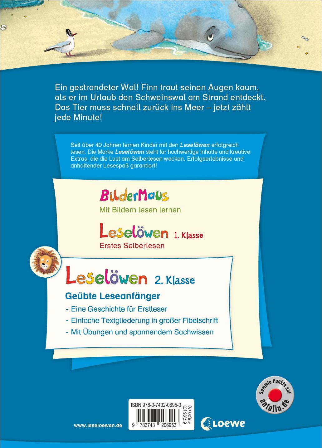 Rückseitencover Leselöwen 2. Klasse - Ein Wal braucht Hilfe