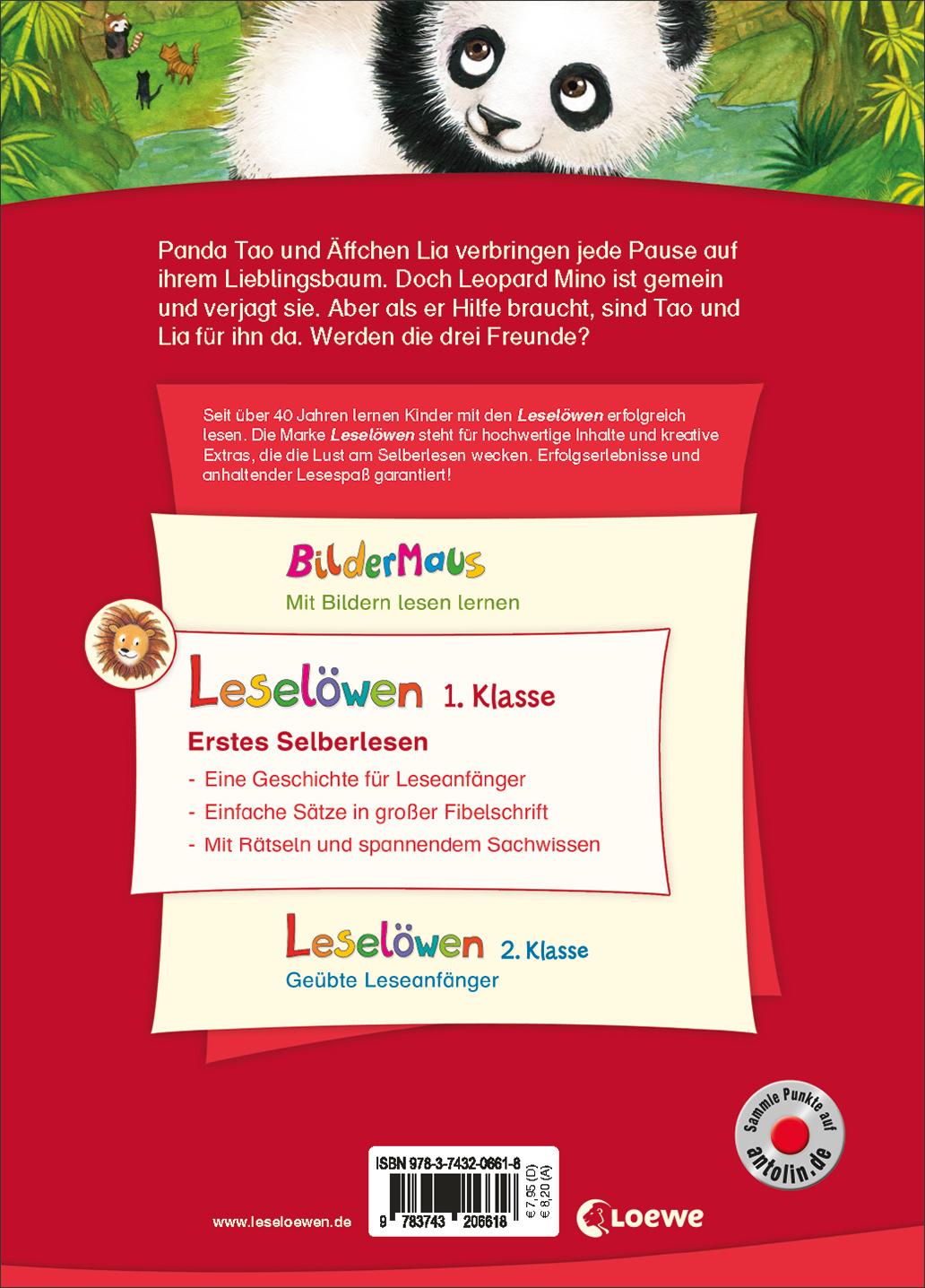 Rückseitencover Leselöwen 1. Klasse - Ein Panda in der Dschungelschule
