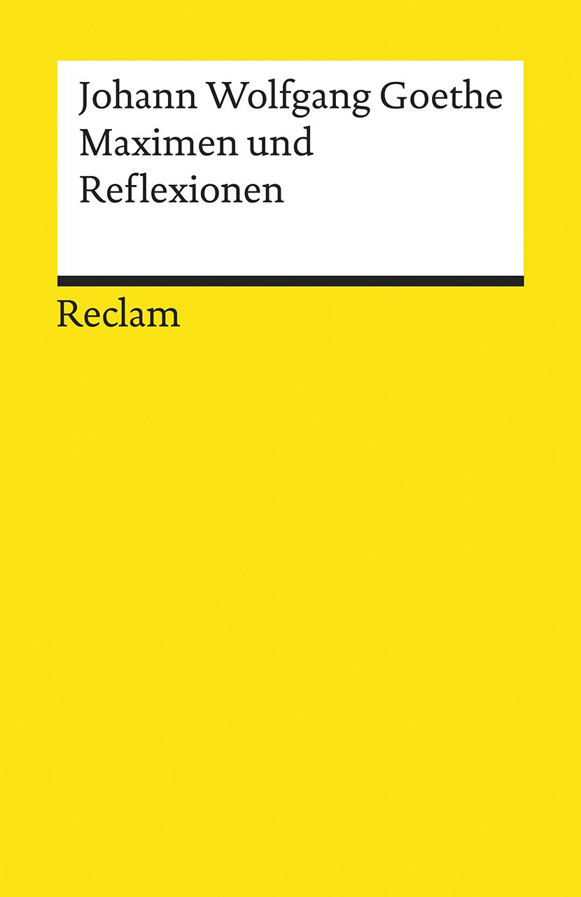 Vorderes Coverbild Maximen und Reflexionen