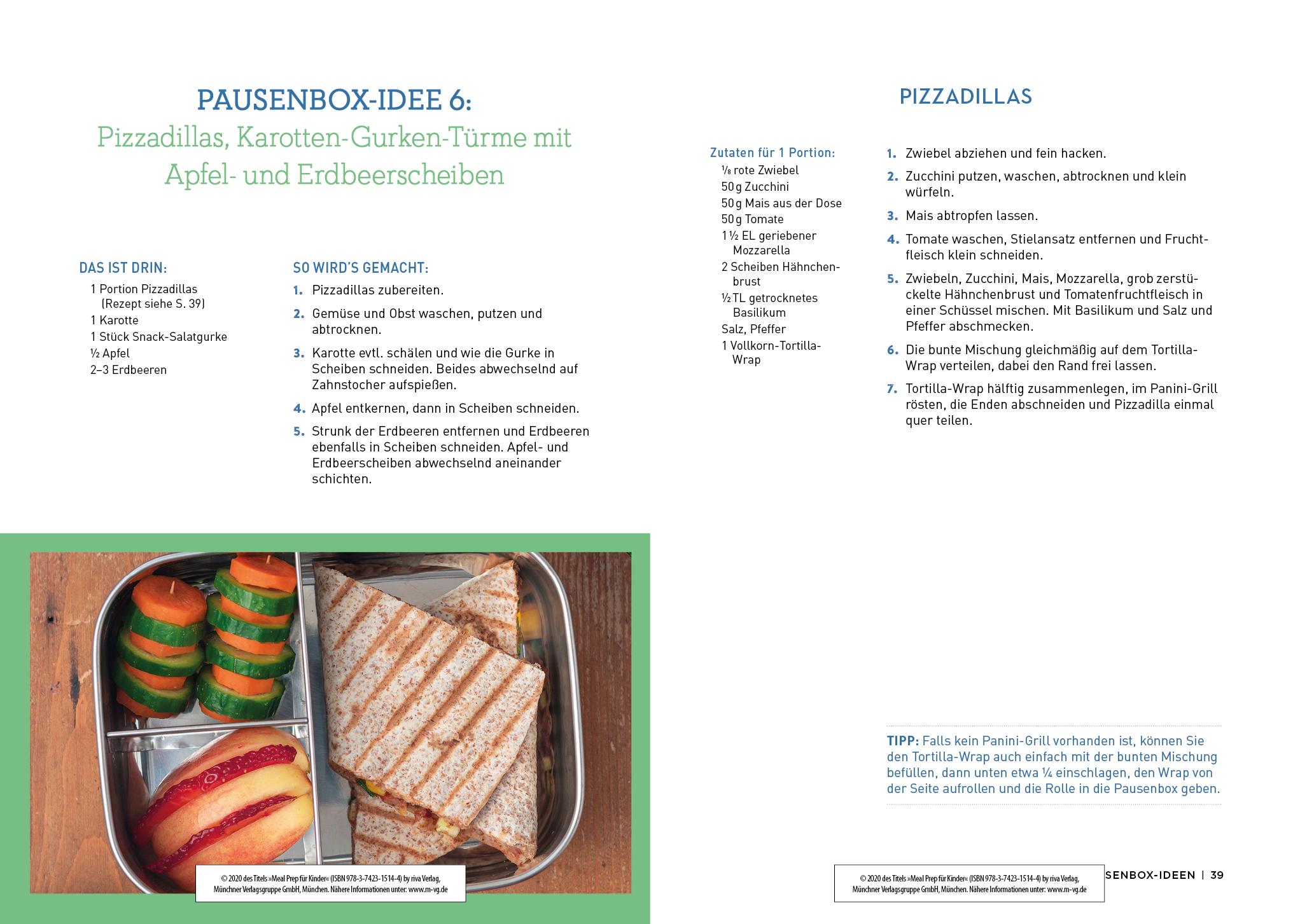 Beispielinhalt (Bild) Meal Prep für Kinder