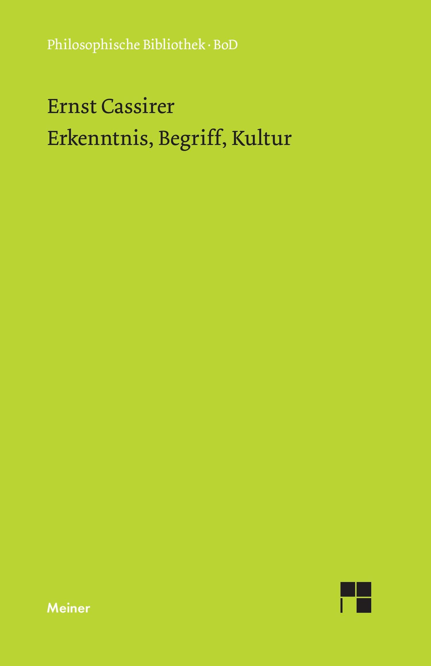 Vorderes Coverbild Erkenntnis, Begriff, Kultur