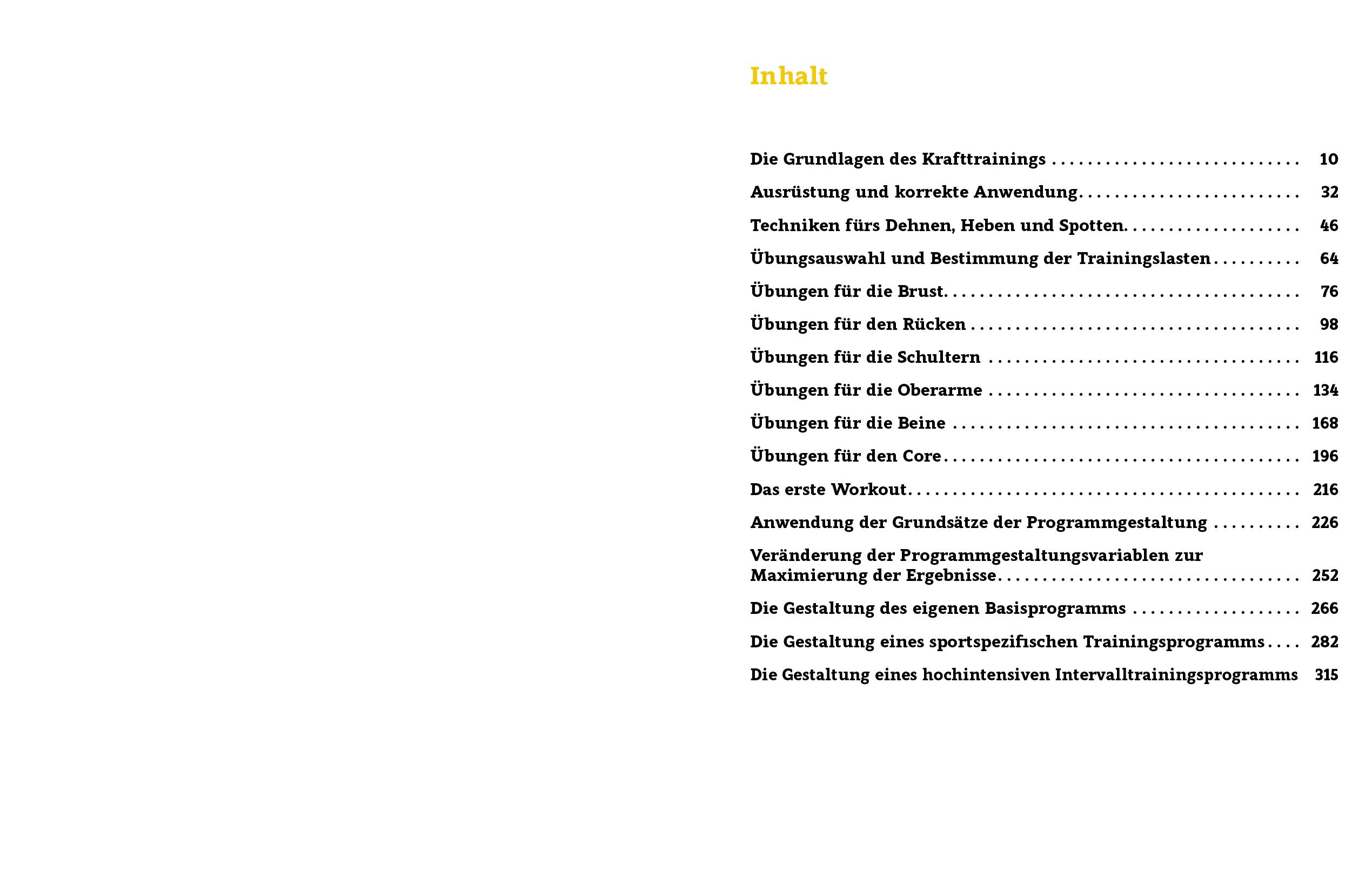 Beispielinhalt (Bild) Krafttraining - Das Handbuch für Einsteiger