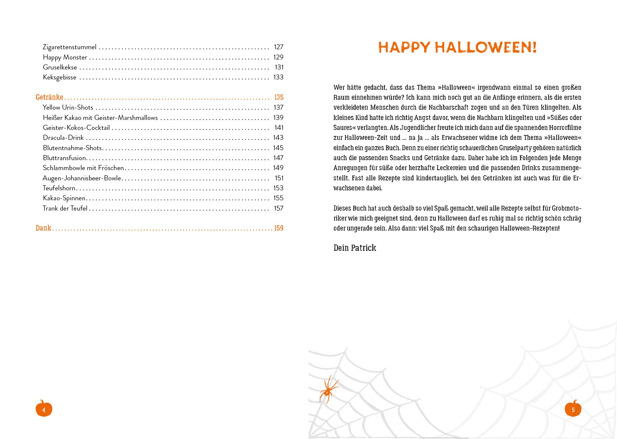 Beispielinhalt (Bild) Süßes oder Saures - Das Halloween-Kochbuch